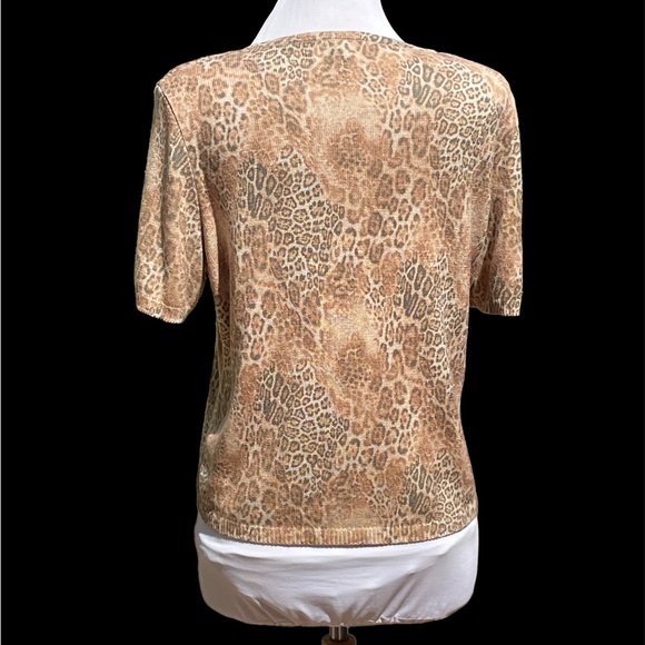 Vintage Phillipe Marques Top Fall Sweater Leopard Animal Print - Picture 5 of 9